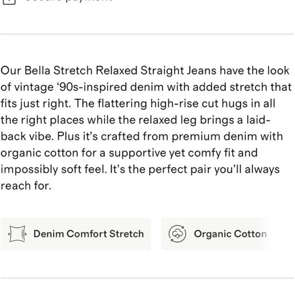 Quince Bella Stretch Relaxed Straight Jeans in Cool Blue Size 33 - Picture 4 of 12